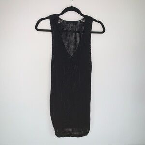 360 sweater black v neck tank‎ size medium italian knit top